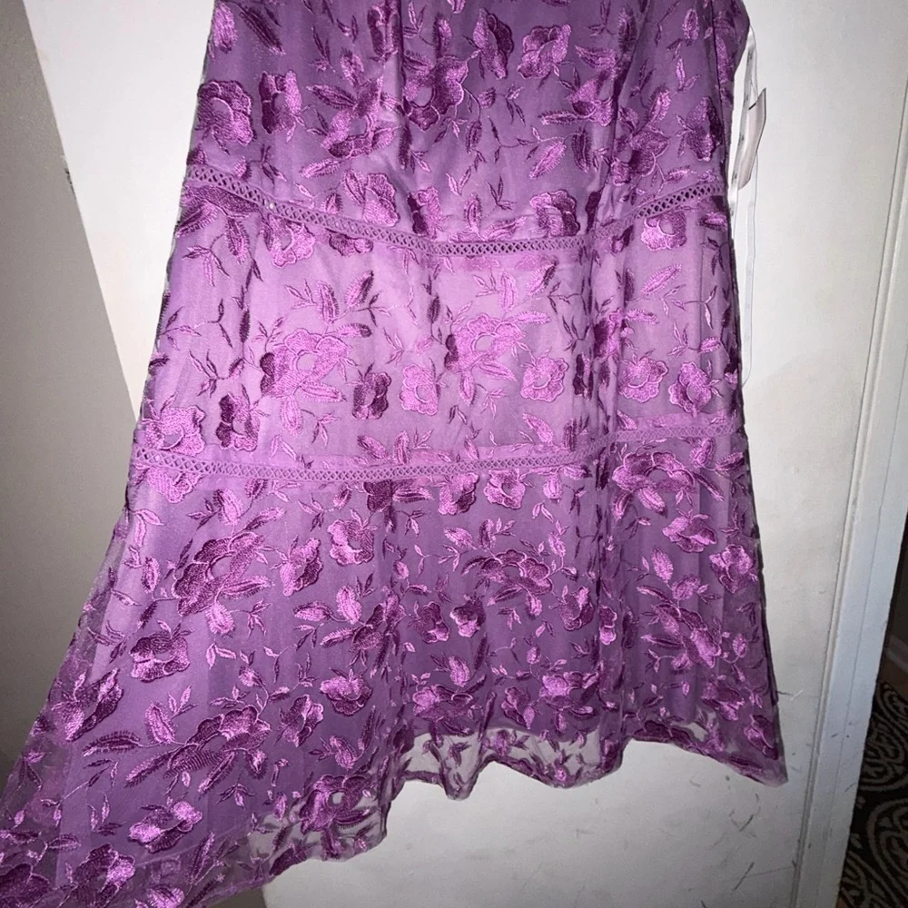 NWT David's Bridal Purple Midi Dress - Picture 3 of 7